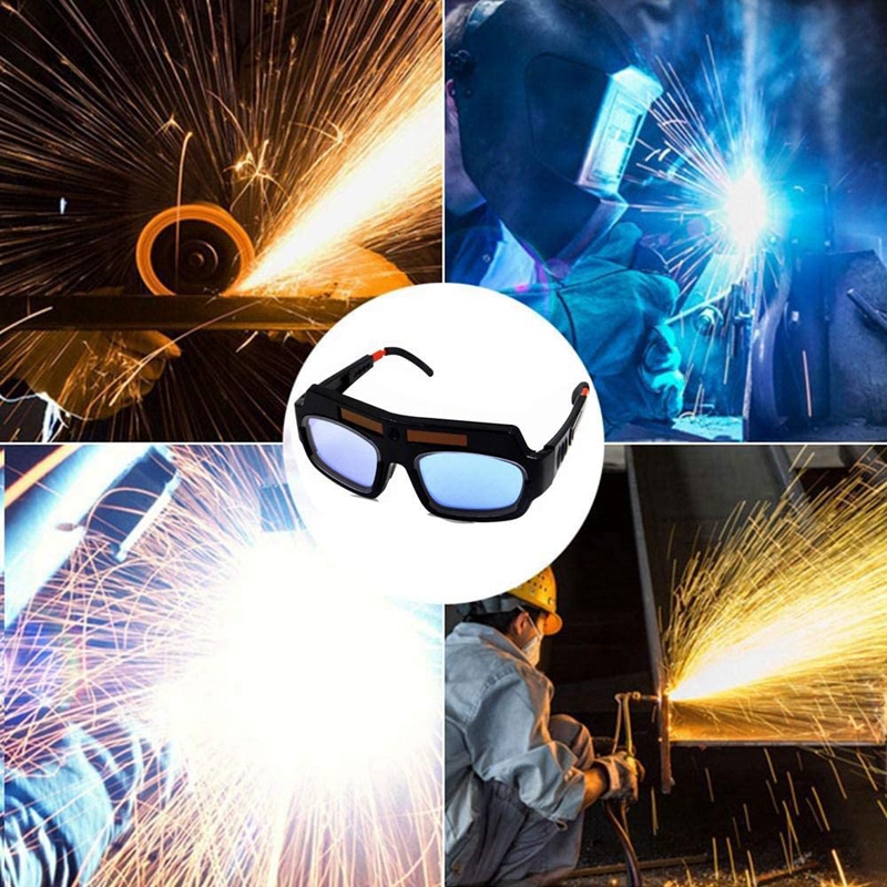 Solar Powered Auto Darkening Welding Mask Helmet Goggles Welder Glasses Arc Anti-Shock Lens with Storage Case