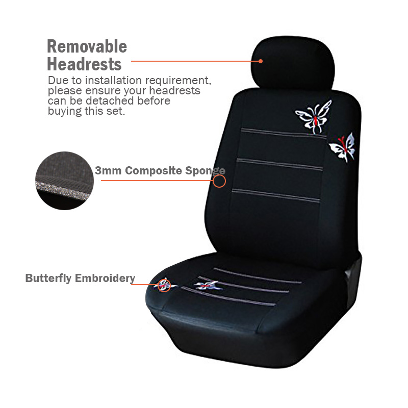 AUTOYOUTH Full Set Car Seat Covers Universal Fit Split Rear Bench Butterfly For Pajero 4 For Kia For Skoda karog 2021 For Hyunda