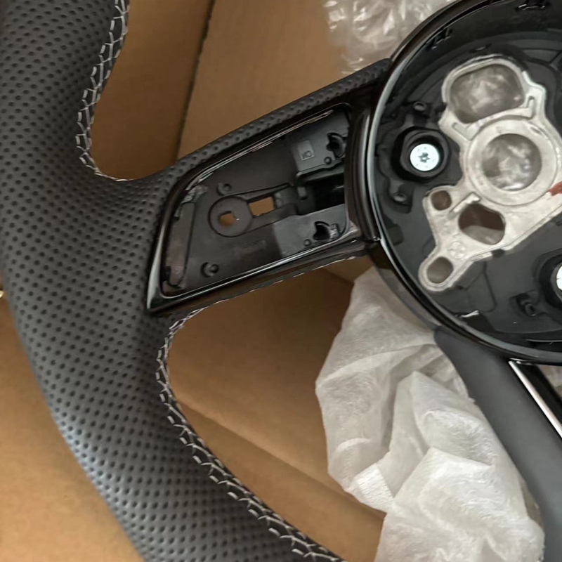 Steering Wheel For Audi A3 A4 A5 S3 S4 S5 2017-2022 Full Leather Flat-bottom Steering Wheel Sports Perforated Semi Perforated