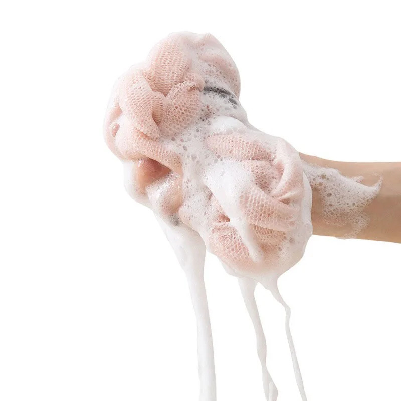 Flower Mesh Shoulder Scrubber Long Sponge Body Back Bath Sponge Shower Exfoliate Strap Shower Body Wash Brush Health Cleaning 240624