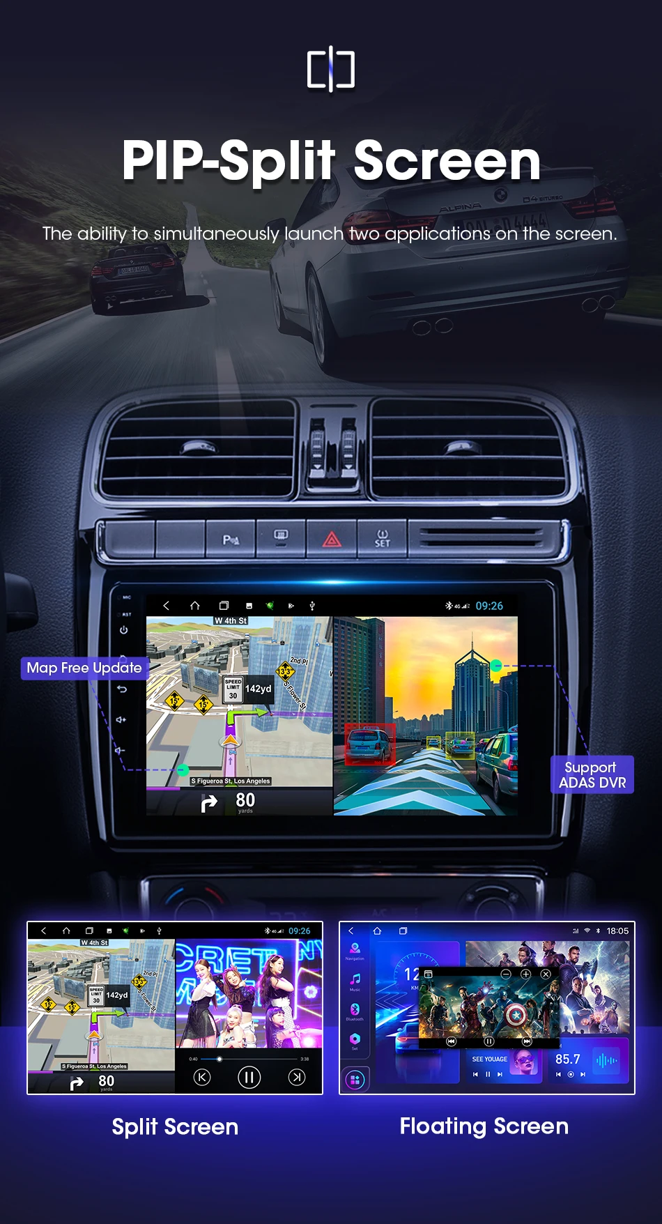 JMCQ 9" Car Radio Stereo For Volkswagen VW POLO 5 Sedan 2008 - 2023 Android 12 Carplay Multimidia Video Player Navi Head Unit EQ