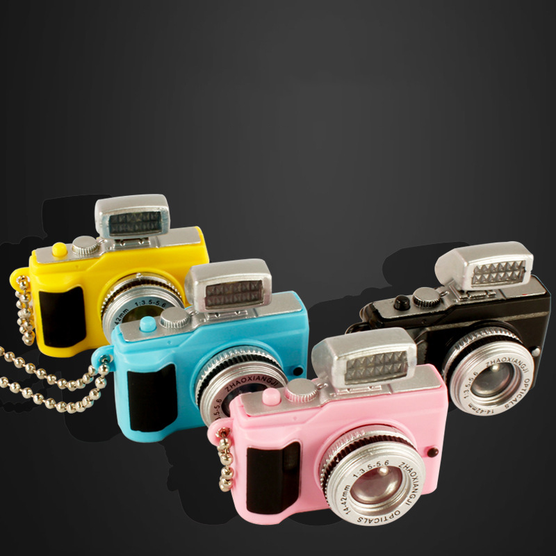 High Quality camera Key chain Electric Luminous Vocal Car Key Ring cell phone Bag Charm accessories Mini Flashlight Gift K1780