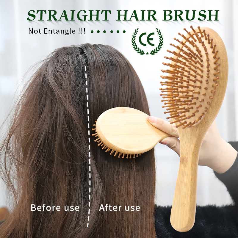 Wholesale Bamboo Hair Brush Women Custom Styling Hair Comb Wide Teeth Bamboo Combs for Hair Smooth Massage Scalp Brush 6pcs/Box