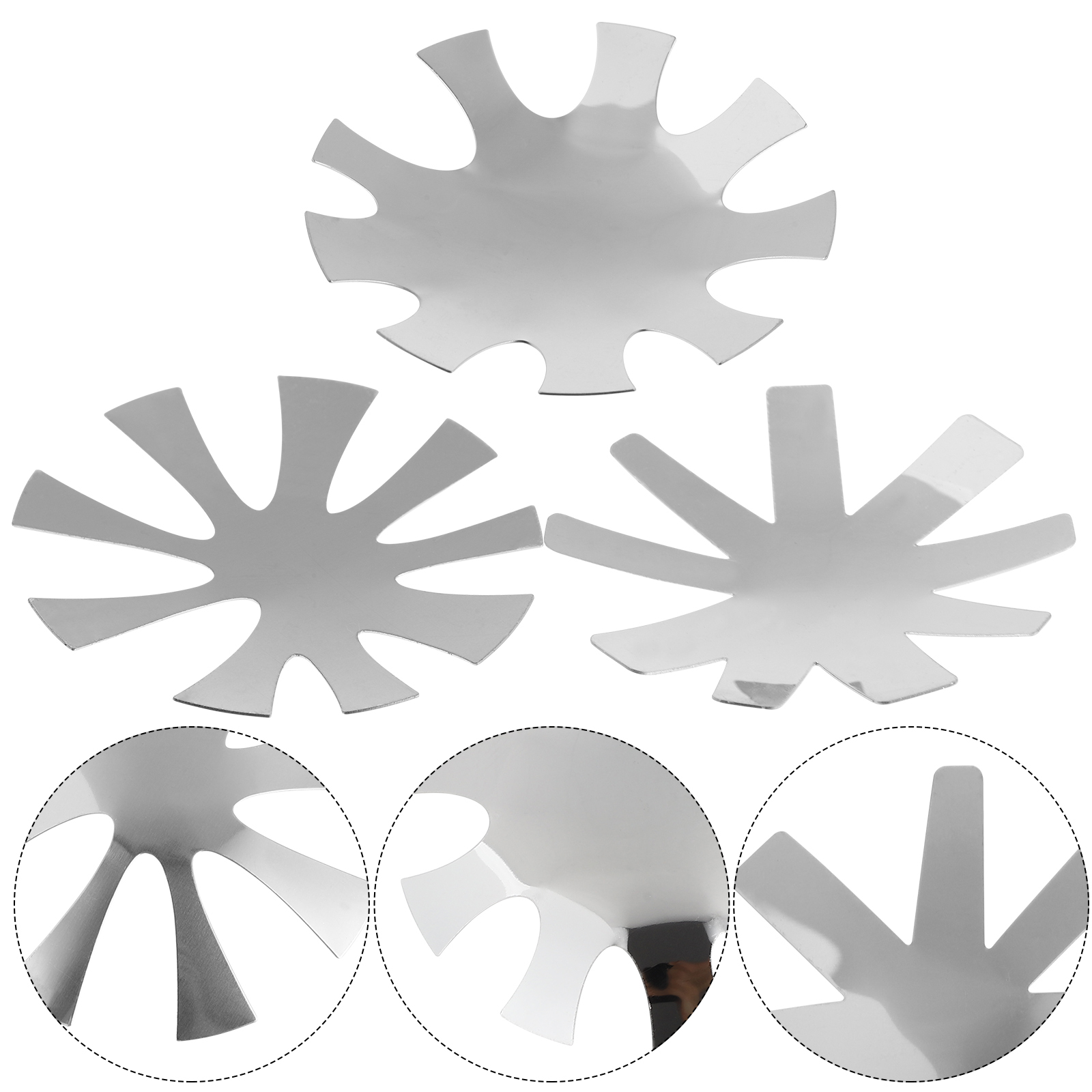 3 Pcs Nail Art French Plate Trimmer Cutter Module Shape Steel Template Gel Manicure