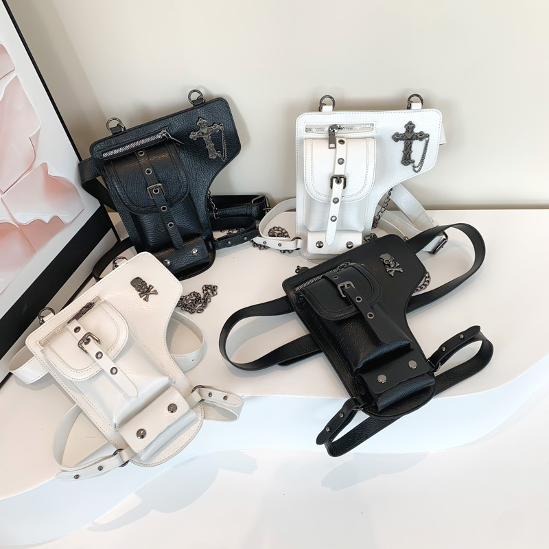 Chain Buckle Sewing Holster Shape Individuality Motorcycle Style PU Crossbody Waist and Leg Bag 2024 Hot Sale Bags for Women h6.24#35 ddmy 4e47