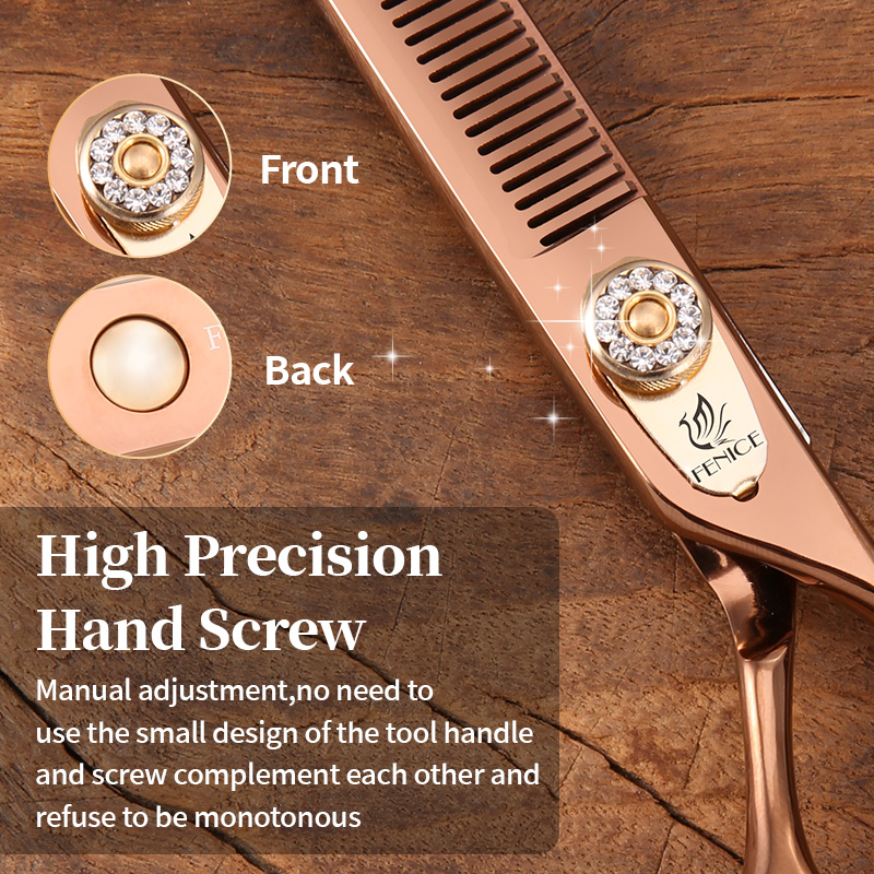 Fenice Dog Beauty Scissors 7 inch Professiona Double Teeth Pet Grooming Scissors for Dogs Thinner Shears Thnning rate 20-30%