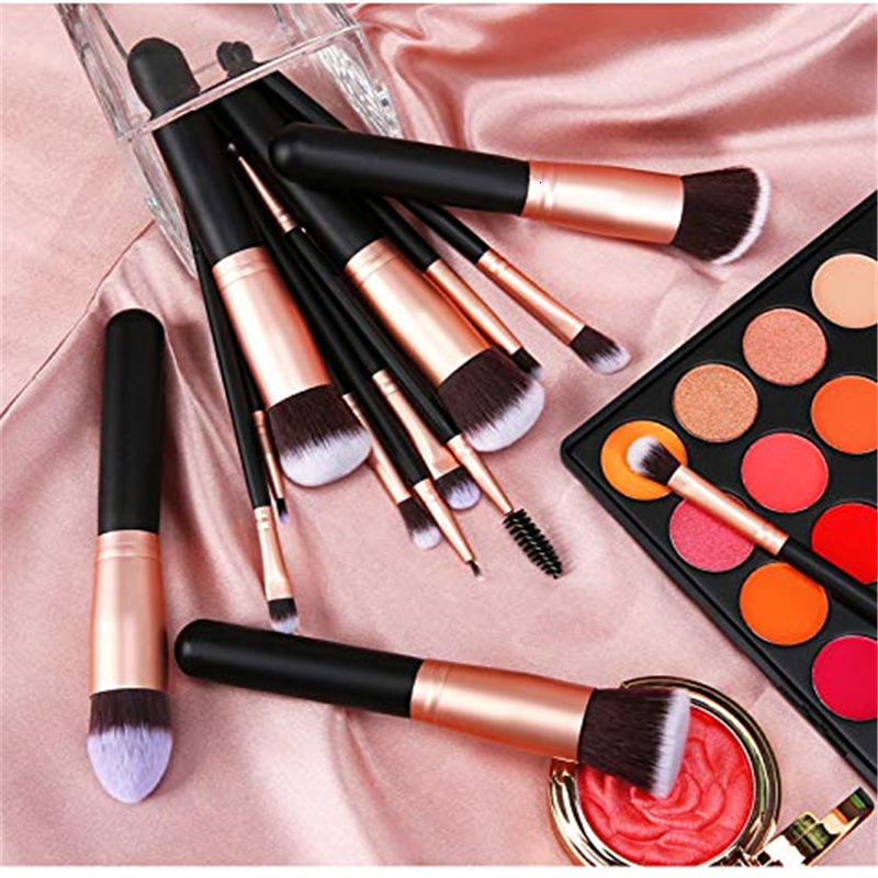 14pcs Makeup Brushes Set Foundation Concealer Powder Blusher Eyeliner Eyebrow Eyeshadow Lip Make Up Brush For Cosmetic Tool F624-27