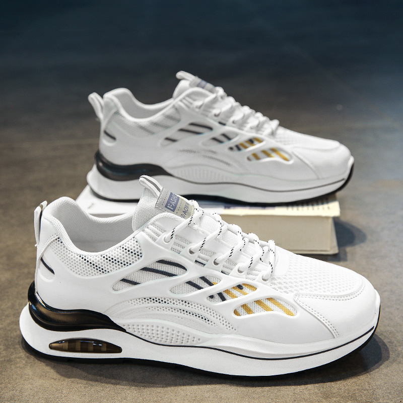 Men's Running Shoes Breathable New Sneakers Mesh Sports Shoes Casual Style White Clunky Shoes Black Free shipping
