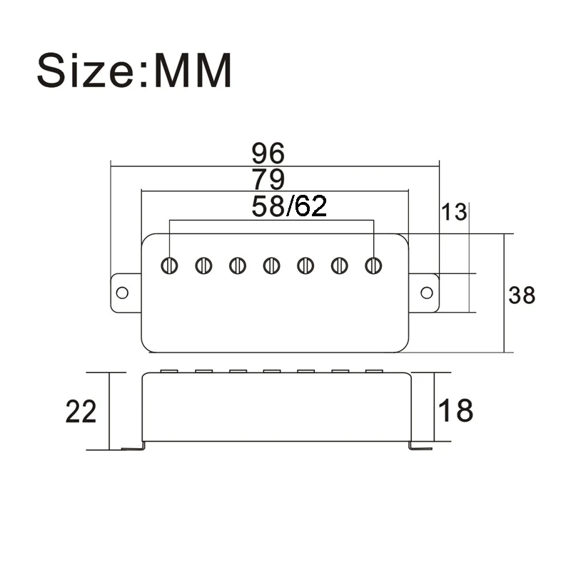 LP 7-String Guitar Brass Cover Humbucker Slotted Screw 8.5K/14K Coil Splitting Pickup for 7-String Electric Guitar Gold