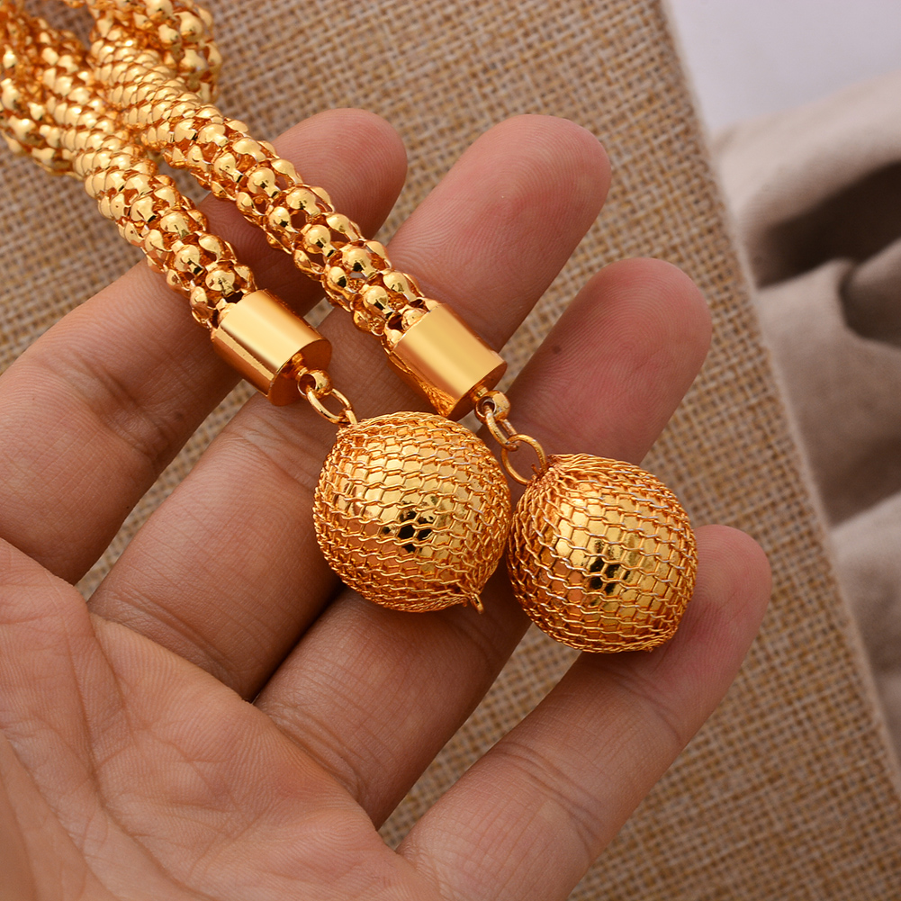 Gold color 24K jewelry sets wholesale women bridal Ethiopian pendants necklace earrings jewelery set African wedding gifts