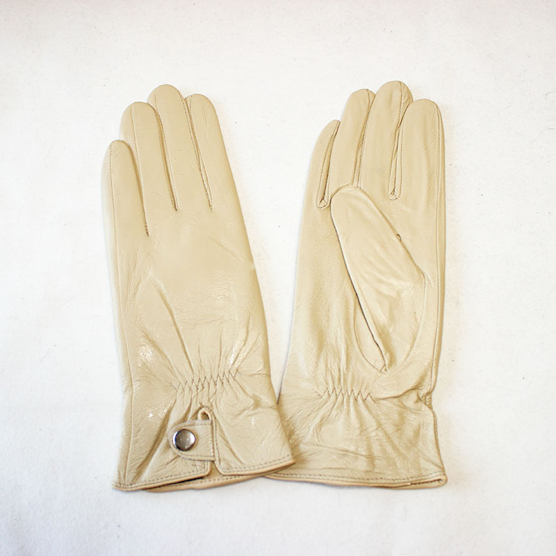 Women's Leather Gloves Plus Cashmere Warm Autumn and Winter Outdoor Electric Bike Riding and Driving Color Sheepskin Gloves