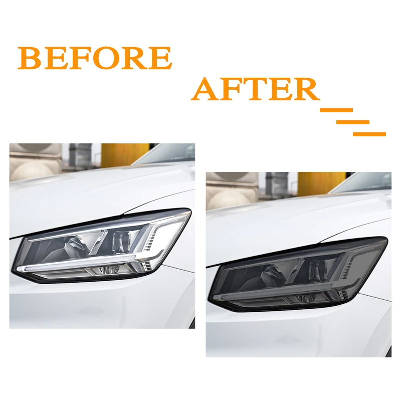 For Audi Q2 Q3 F3 8U Q5 Q7 4M Q8 SQ2 SQ5 SQ8 RSQ3 RSQ8 HD Car Headlight Protective Film Tint TPUSticker Auto Headlamp Decor Film