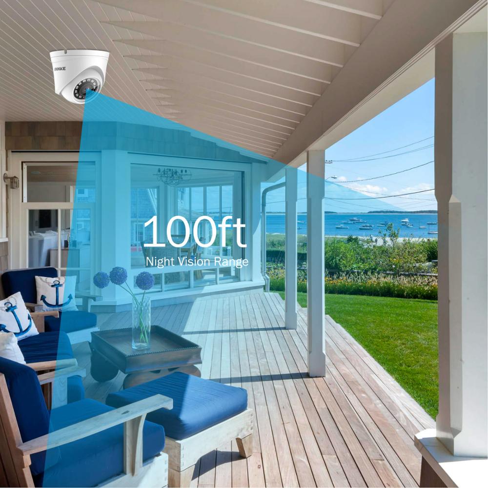 ANNKE 8CH 1080P CCTV System 1080P DVR Kit 4pcs 2.0MP Outdoor Security Cameras System IR night Video Surveillance Kit