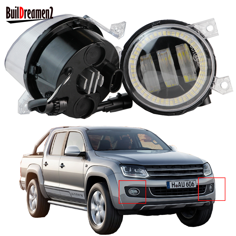2 X 30W LED Fog Light Truck Angel Eye Fog Daytime Running Lamp DRL For Volkswagen VW Amarok 2010 2011 2012 2013 2014 2015 2016