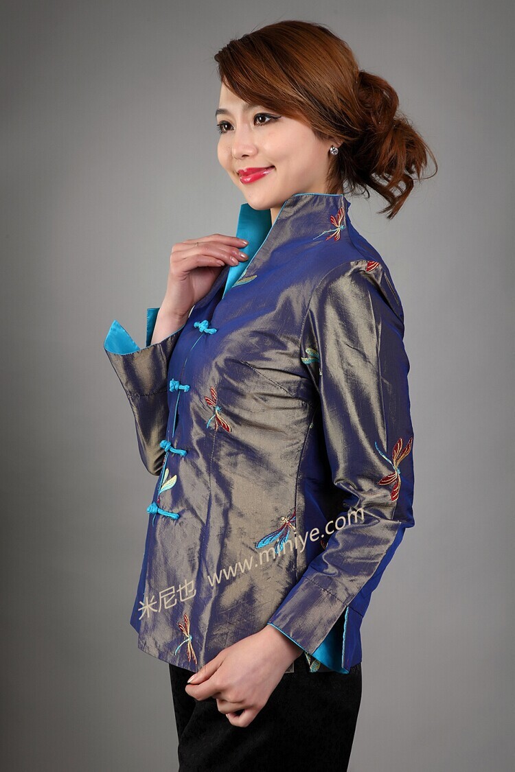 Hottest White Lady Silk Satin Coat Chinese Style Top Embroidered Tang Suit National Clothing Size S M L XL XXL XXXL NJ60