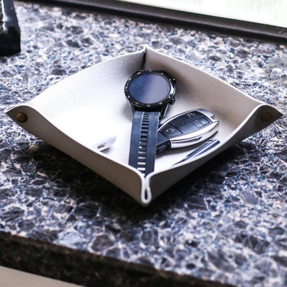 Key Plate Waterproof High Quality Chic Faux Leather Desktop Storage Tray