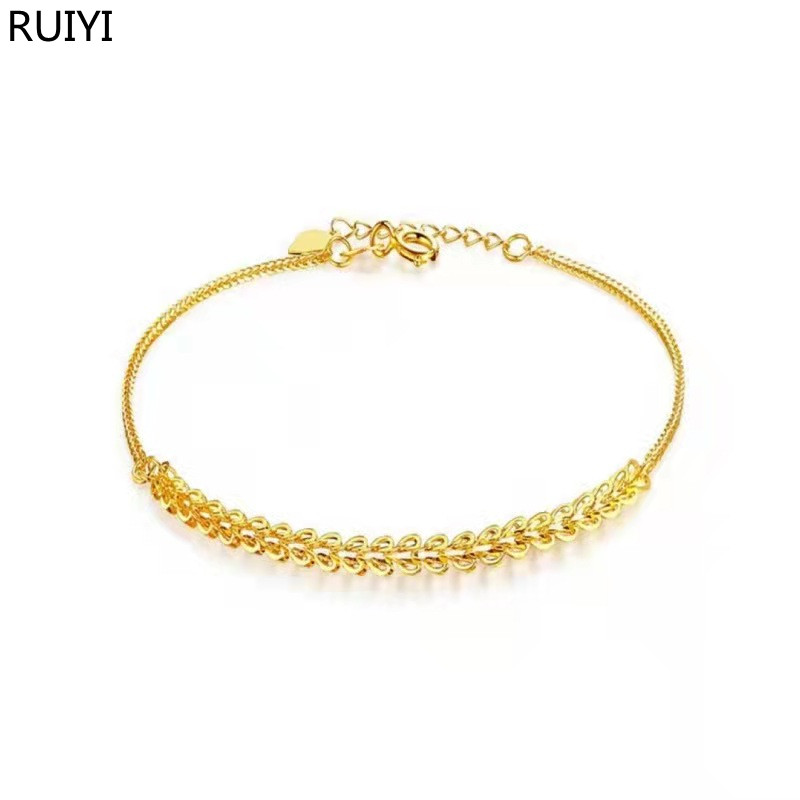 RUIYI Real 18K Gold Bracelet Luxury Half Phoenix Tail Design Pure AU750 Adjustable Chain for Women Fine Jewelry Gift