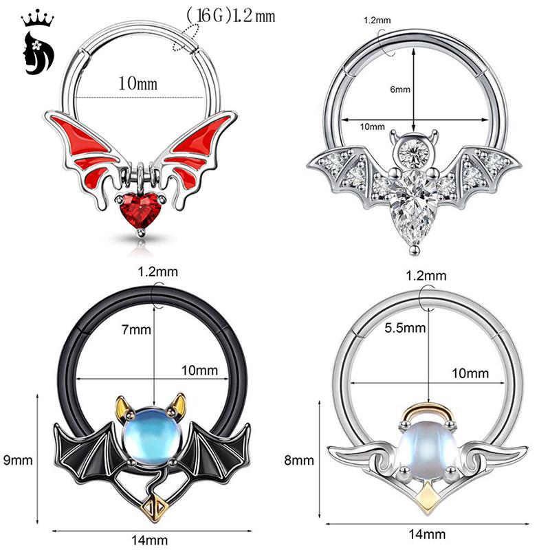 Butterfly Nose Piercing Ring Nase Septum Piercing Ring Titanium Steel Nariz Piercing Ear Cartilage Tragus Goth Piercing Nez Opal