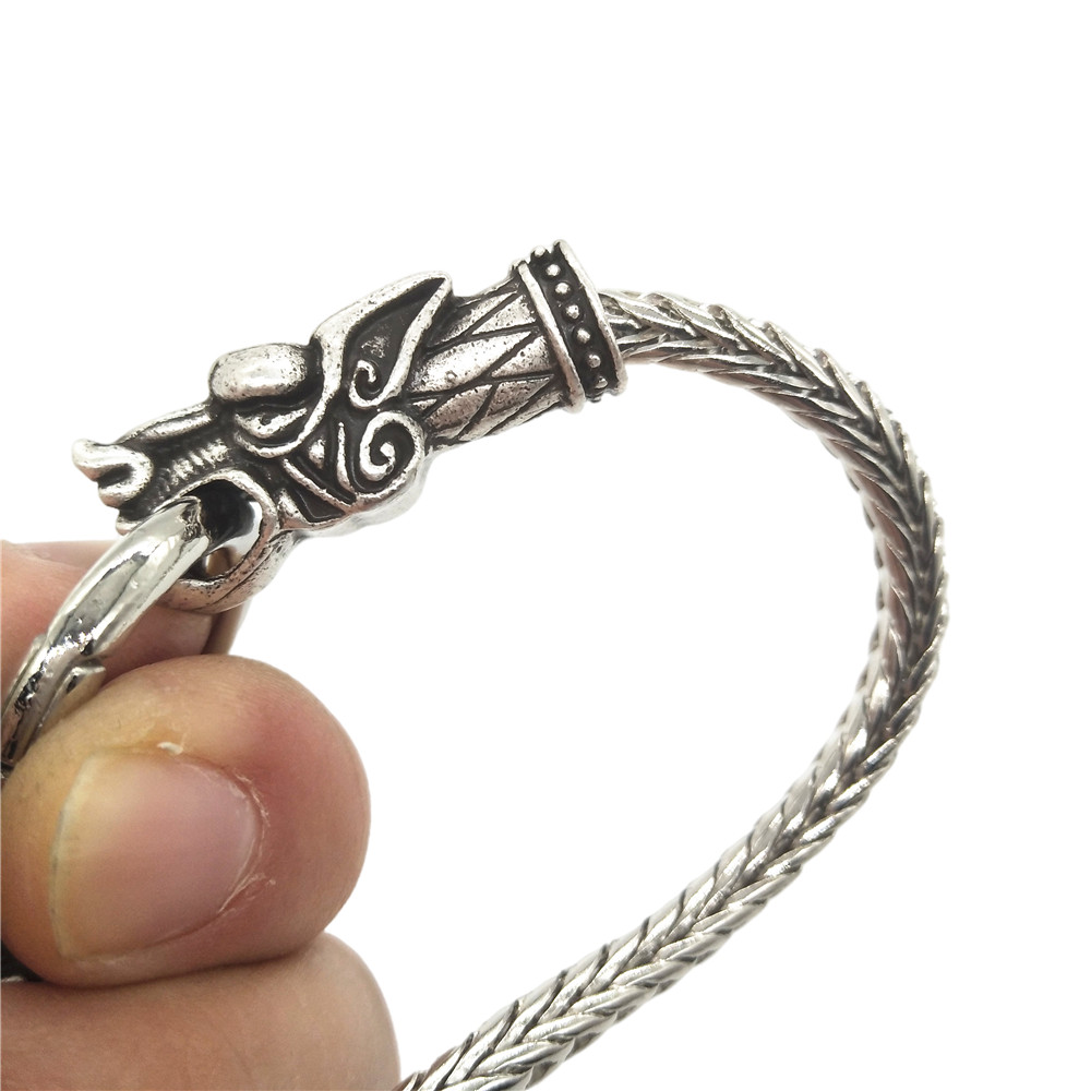 Nostalgia Medieval Norse Wolf Head Viking Jewelry Runes Beads Gothic Accessories Bracelets For Womens Mens Gifts Jewlry