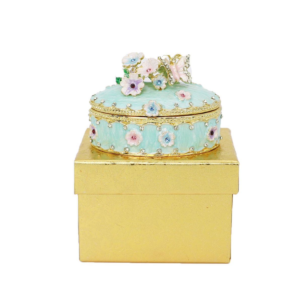 Jewelry Trinket Box Decorative Vintage Style Jewelry Organizer for Women Rhinestones Jewelry Storage Home Decor Unique Gift
