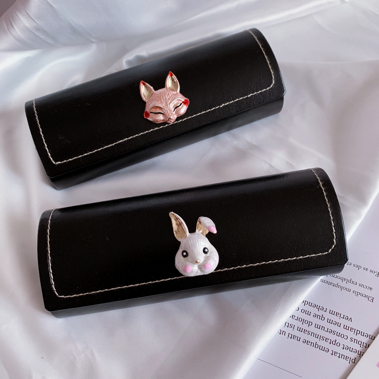 Lovely Animal Leather Glasses Case For Women Waterproof Hard Frame Eyeglass Case Reading Glasses Box Eyewear Spectacle Cases