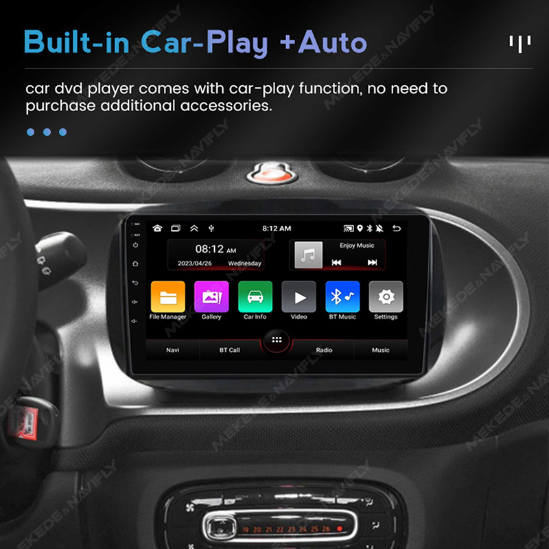 MEKEDE 9 inch Android Radio Car Smart System For Mercedes Benz Smart 453 Fortwo 2014 2015 2016- 2020 Car Stereo IPS Head Unit