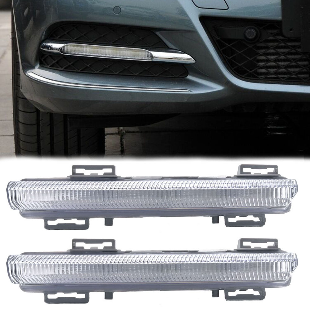 LED DRL Headlight For Mercedes-Benz W204 S204 W212 R172 C250 2007-2014 Car Daytime Running Light LED Fog Lights Driving Lamp.