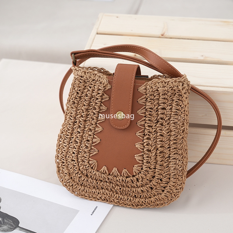 Designer Ms. High Quality Multi functional Handwoven Paper Rope Handheld Grass Woven Bag Thailand Vacation Fashion Shoulder Bag Large Capacity Photo T
