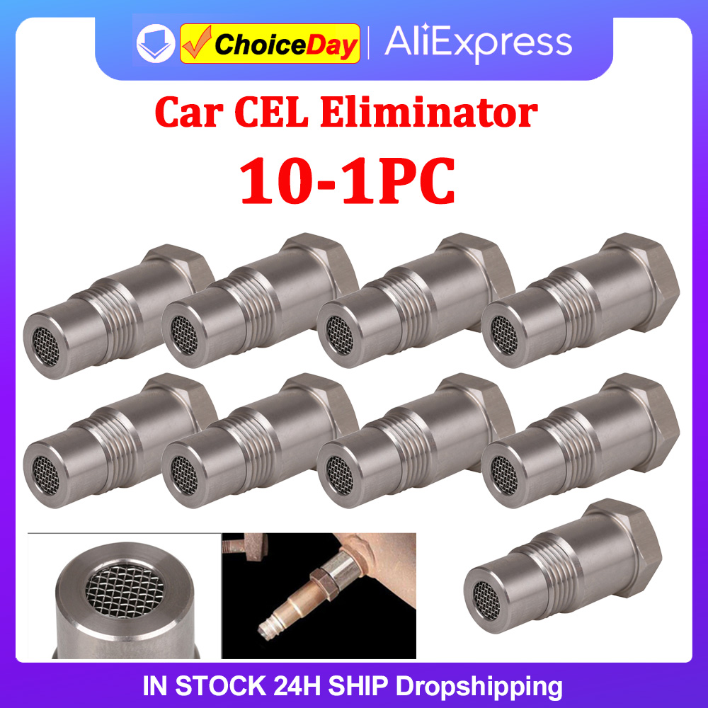 1-10PCS Car CEL Fix Check Engine Light Eliminator Oxygen O2 Sensor Protective Shell Plug Adapter with Mini Catalyst M18 x 1.5