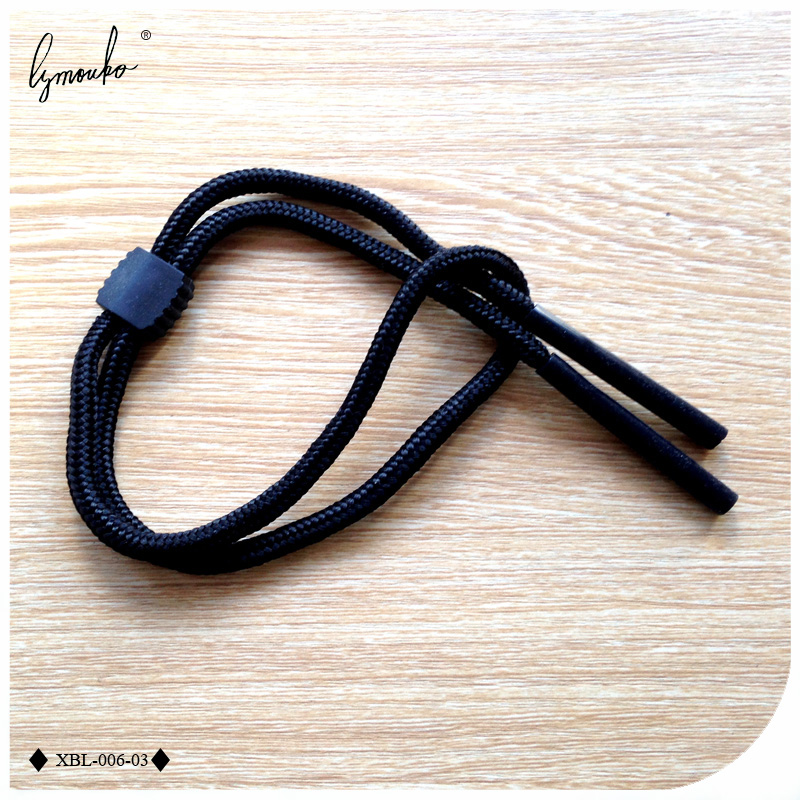 Lymouko Black Mountaineering Sport Fixed Protect Glasses String Cord Holder Sunglasses for Polyester Lanyard Neck Rope Strap