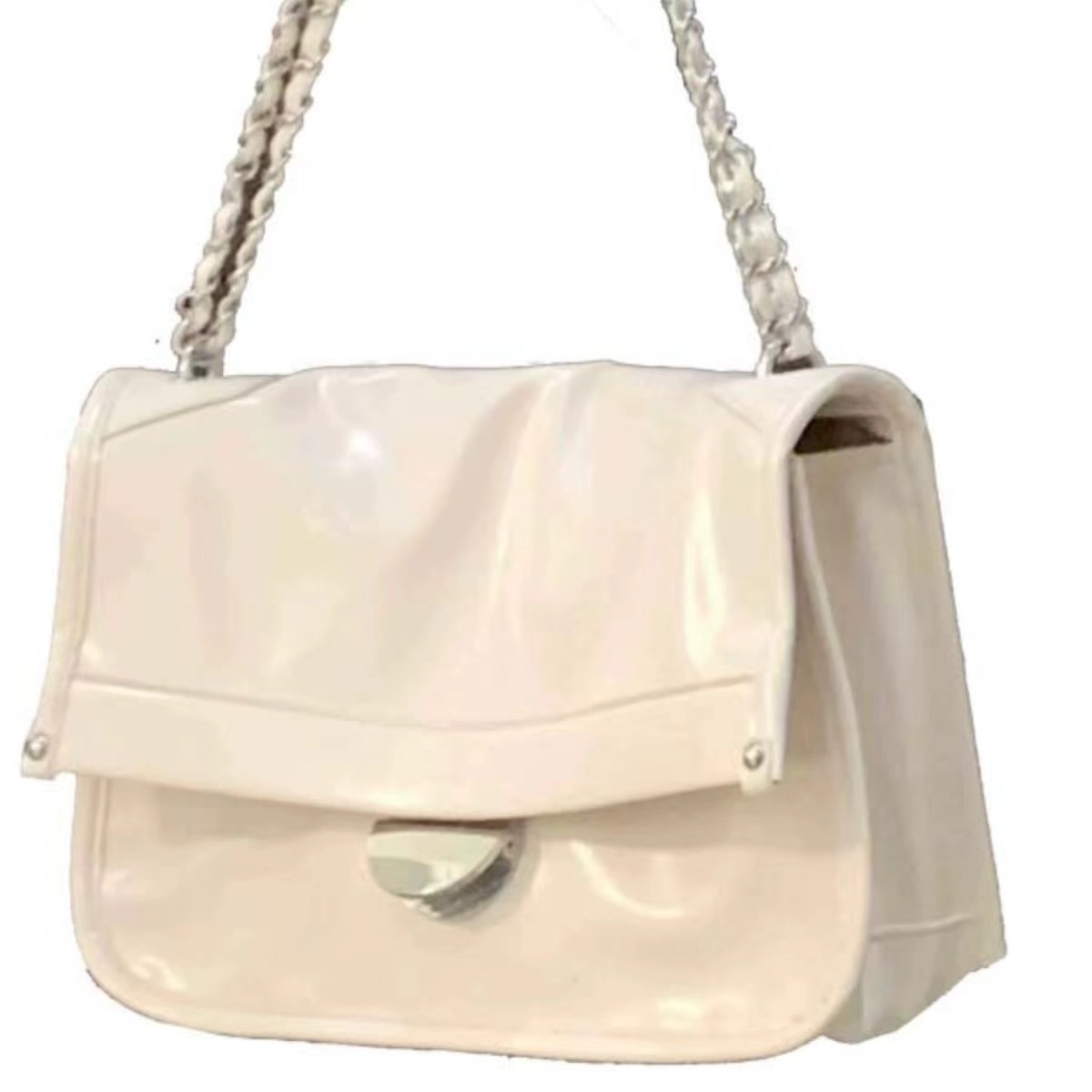 Niche design trend texture underarm bag for women's new shiny leather single shoulder bag chain bag versatile large capacity crossbody bag