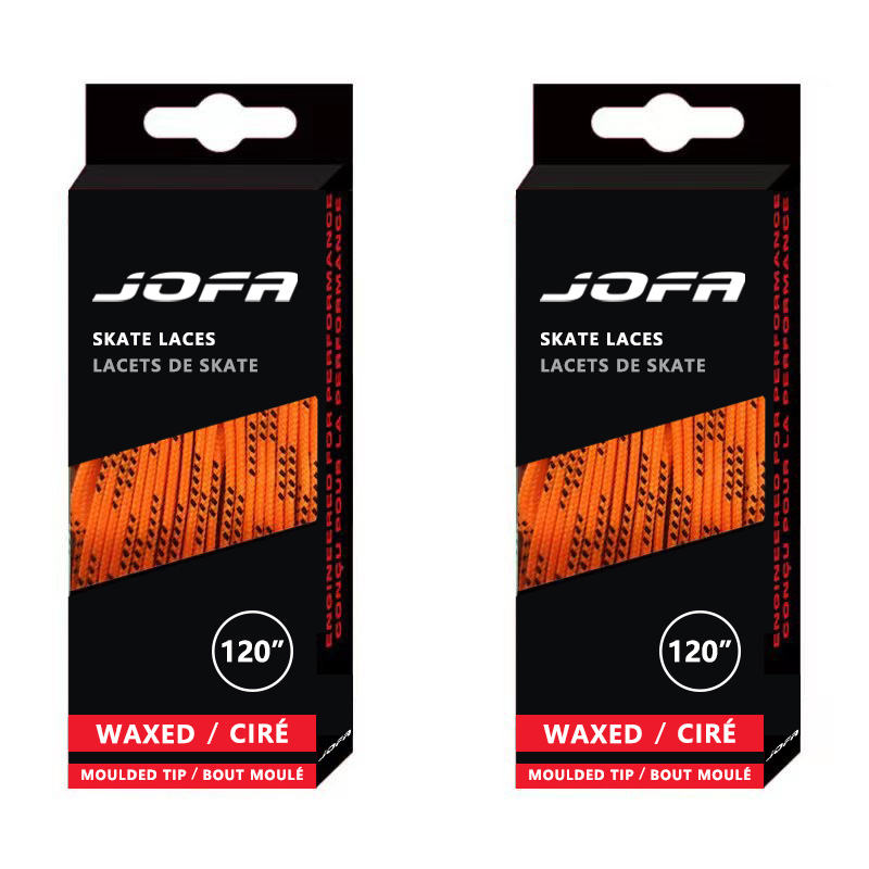 Jofa Skate Laces Hockey 84 96 108 120in Dual Layer Braid Extra Reinforced Tips Waxed Tip Design Ice Hockey Skate Hockey
