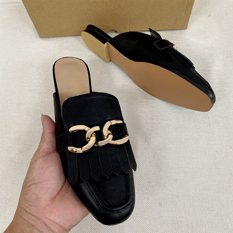Women's Shoes Trend Summer Ladies Mules Casual Solid Color Flat-heel Comfortable Woman Flip Flops Outdoor Ladies Slide Slippers