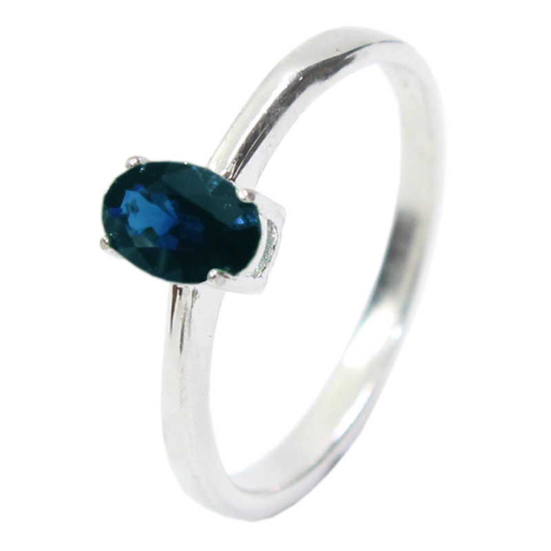 Hotsale 925 Silver Ring 4mm*6mm Natural Gemstone Ring with Gold Plating Sapphire Ruby Emerald Topaz Opal Jewelry