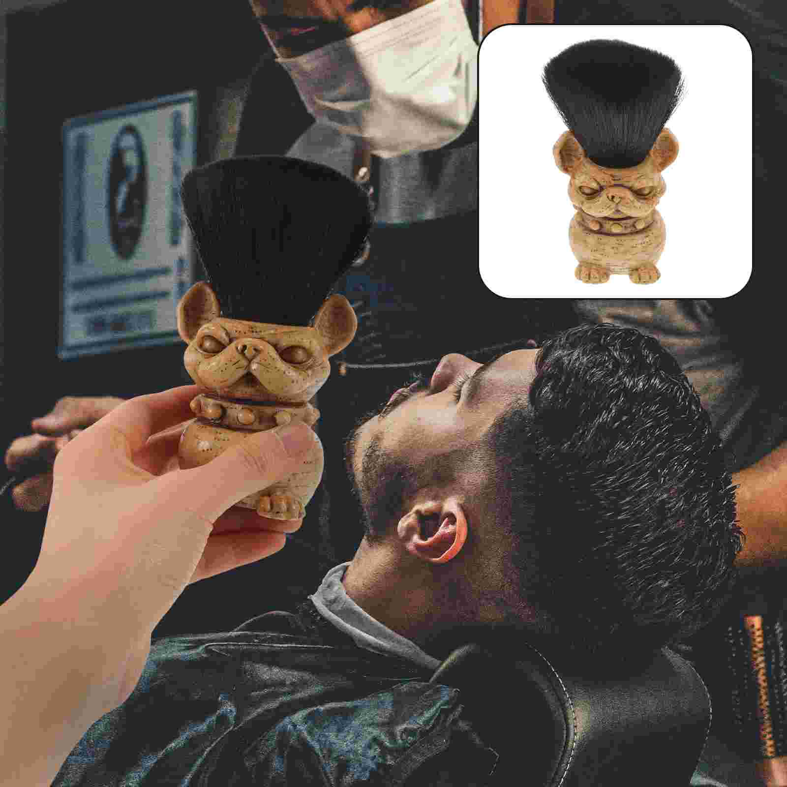 Barber Neck Duster Brush Hair Sweep Brush Men Shaving Brush Beard Brush Soft Bristles Mustache Brush