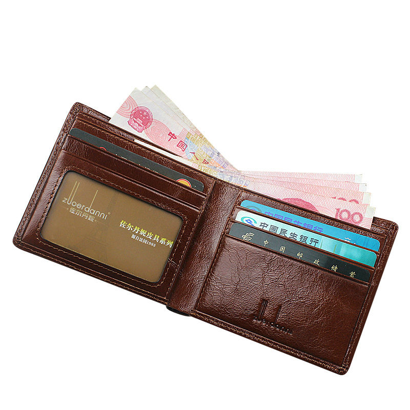Short Wallets Men Ultra Thin Wallet Genuine Leather Purse Vintage Solid Purses Mens Slim Card Bags High Quality Free Shipping