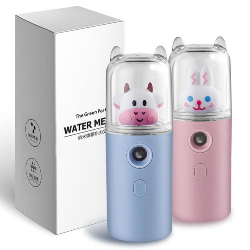 1Pc Cute USB Nano Mist Sprayer Facial Steamer Rechargeable Humidifier Face Moisturizing Nebulizer Mini Beauty Skin Care Tools
