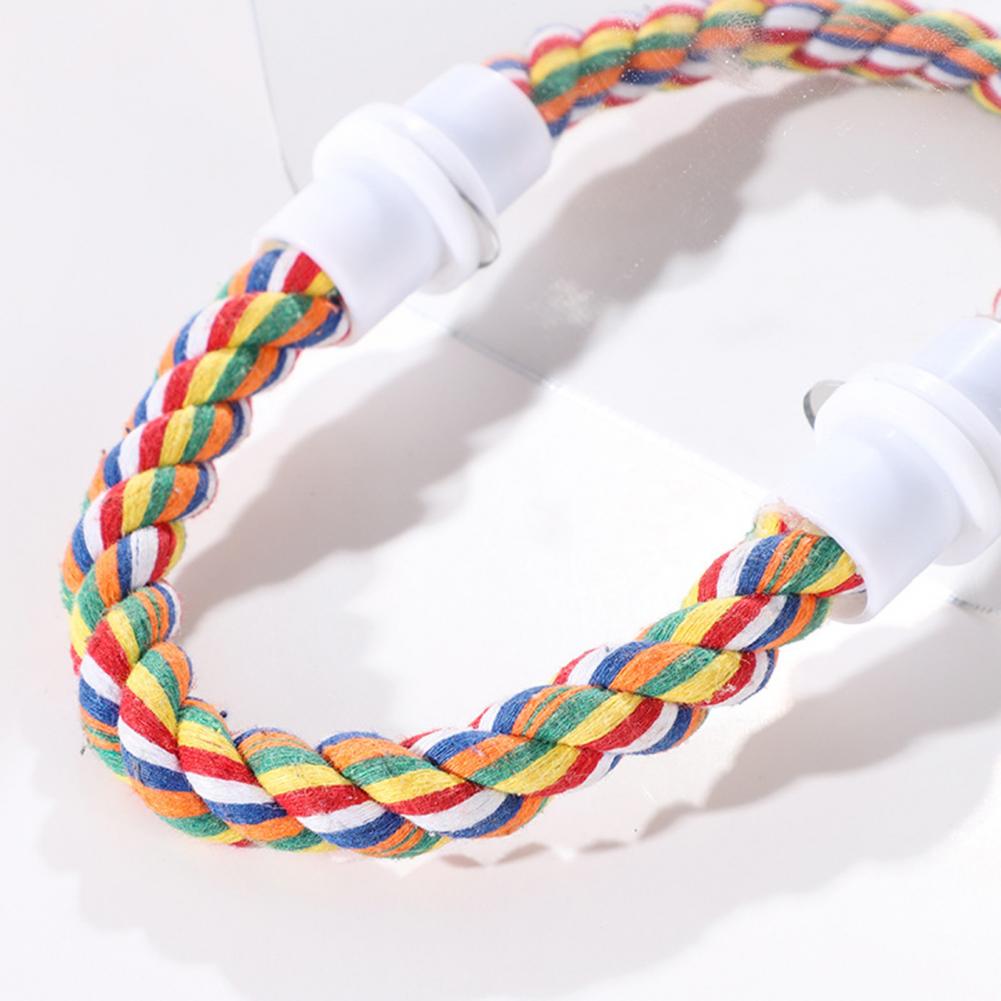 2025 new Gray Parrots Colorful Hanging Parrot Toy with Mirror Rope Perch Lovebirds for Greys