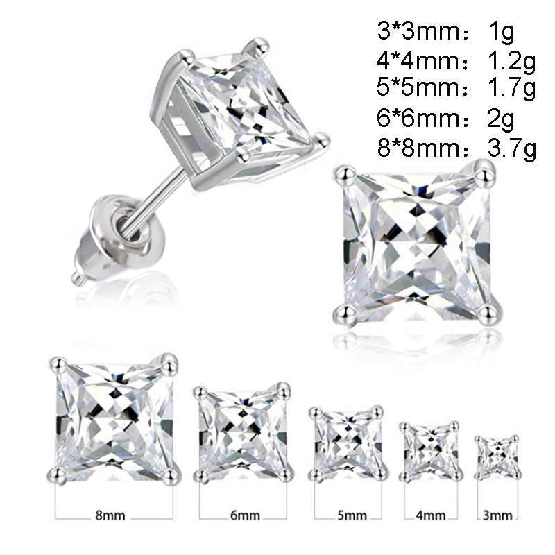CAOSHI Brilliant Square Zirconia Stud Earring Simple Design Exquisite Jewelry High Quality Gift for Girlfriend Factory Wholesale