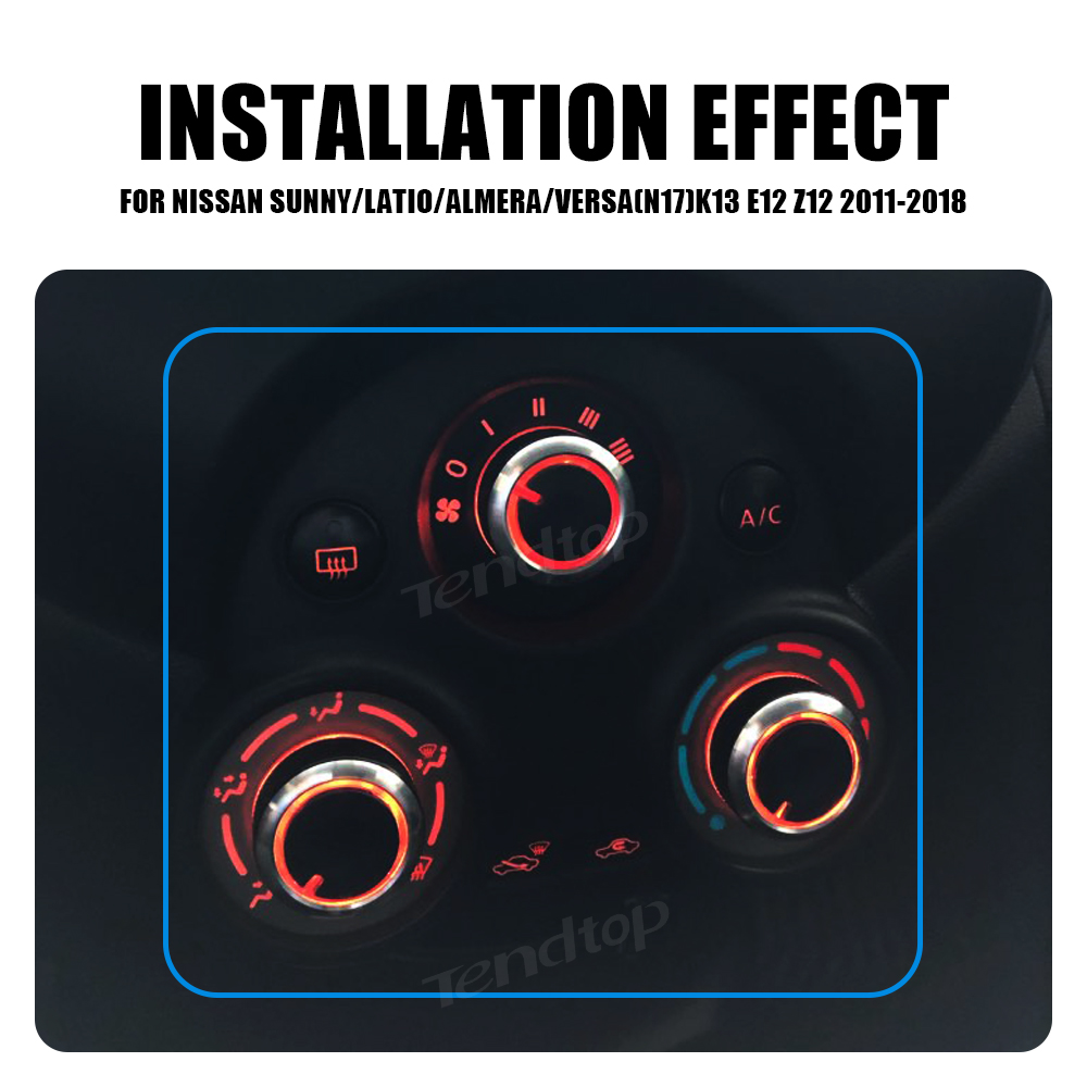 3Pcs For Nissan New Sunny March Latio Almera Versa N17 K13 E12 E12 2011-2017 Air Conditioning Control Ac Knobs Car Styling