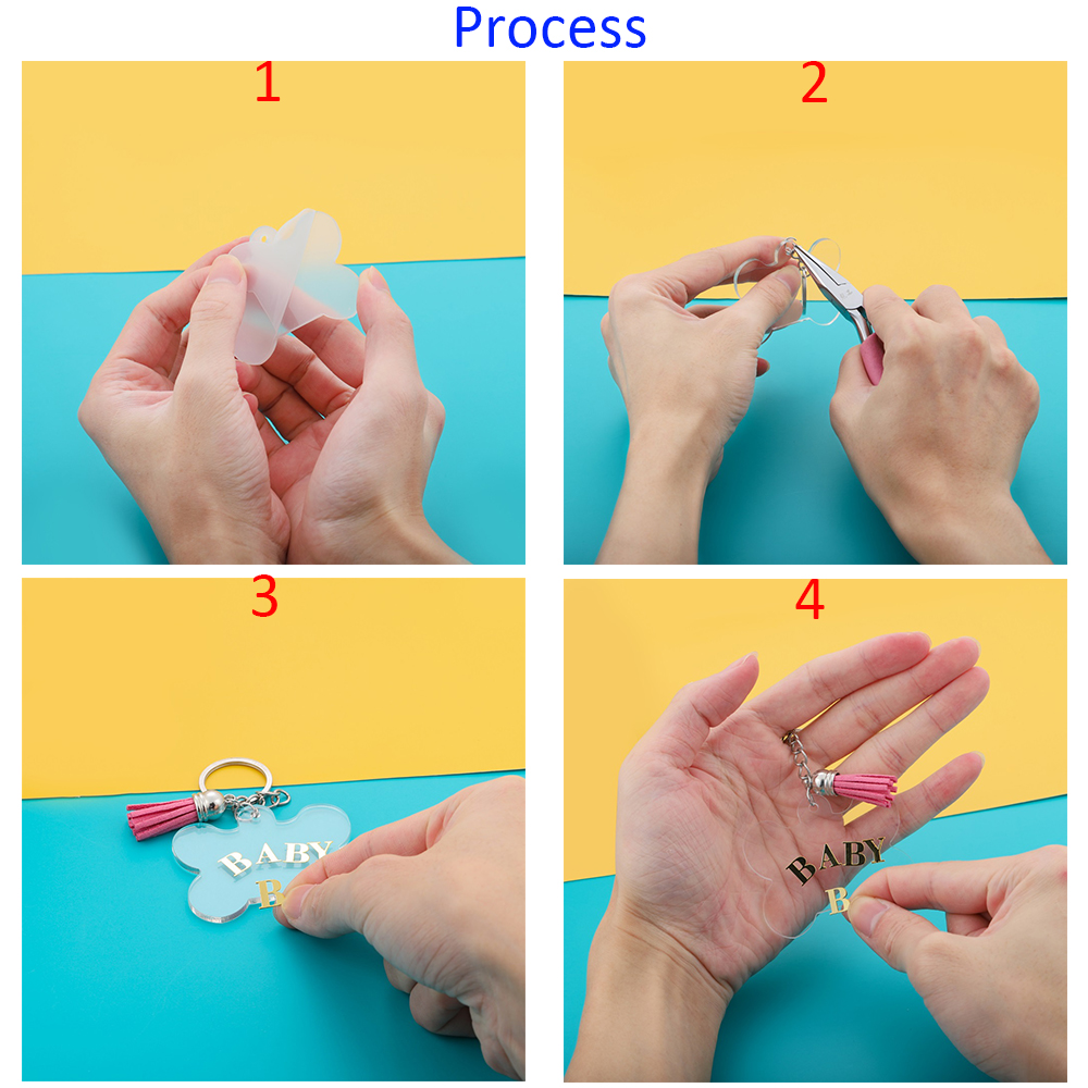 10Pcs/Lot Round Acrylic Clear Circle Discs Heart Shape Acrylic Blank Keychain Pendants for DIY Jewelry Making Accessories