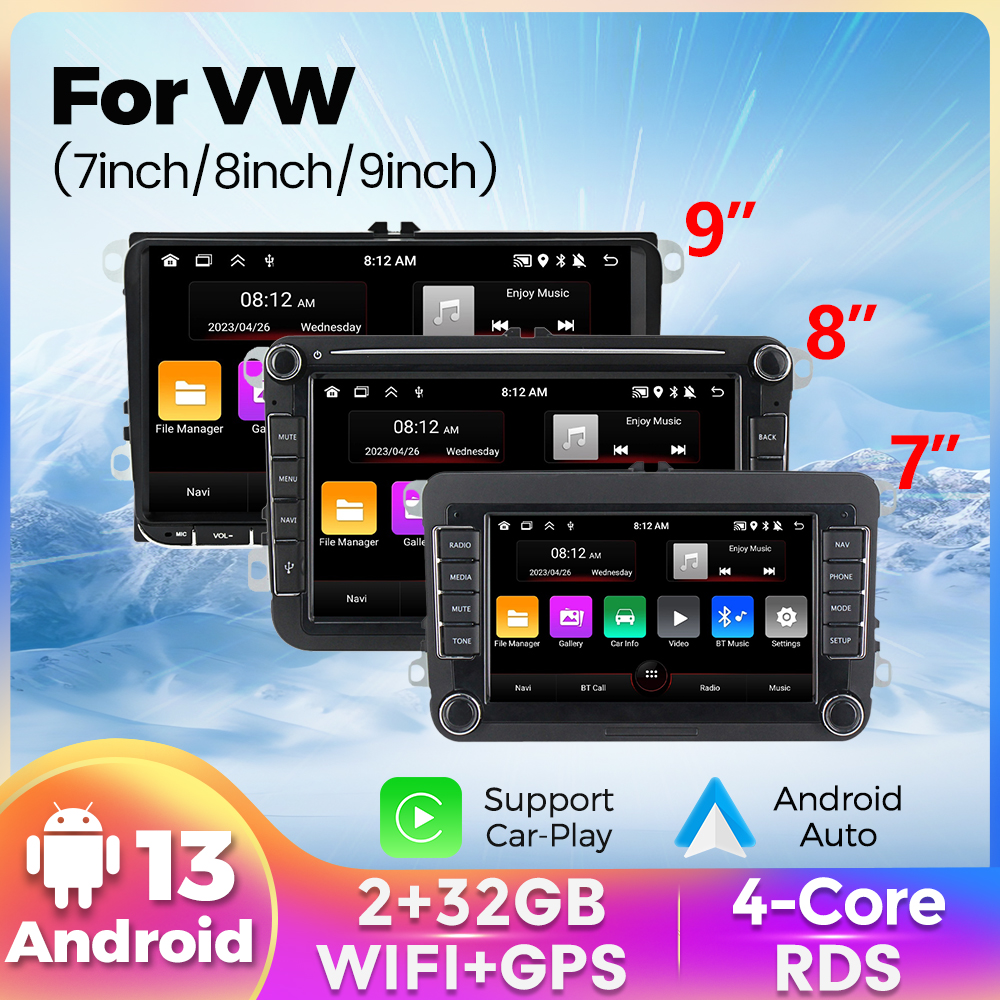 MEKEDE 2 Din Car Radio For VW/Volkswagen/Golf/Polo/Tiguan/Passat/b7/b6/SEAT/leon/Skoda/Octavia Audio Stereo IPS Carplay Auto