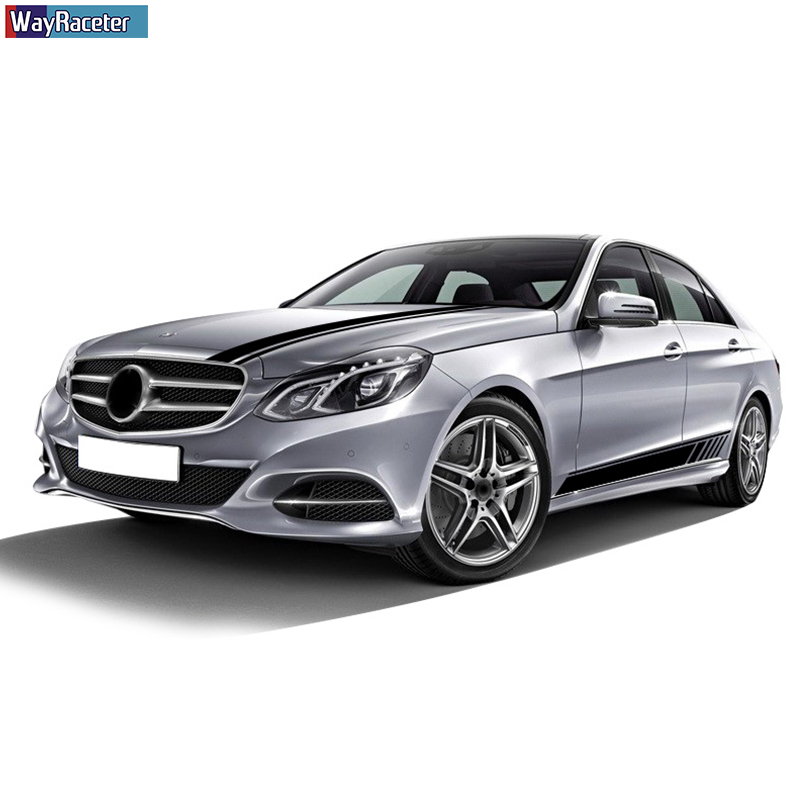 3 Pcs Car Hood Decal Side Stripes Skirt Sticker For Mercedes Benz E Class W212 E63 AMG S212 A207 C207 E250 E300 E350 Accessories