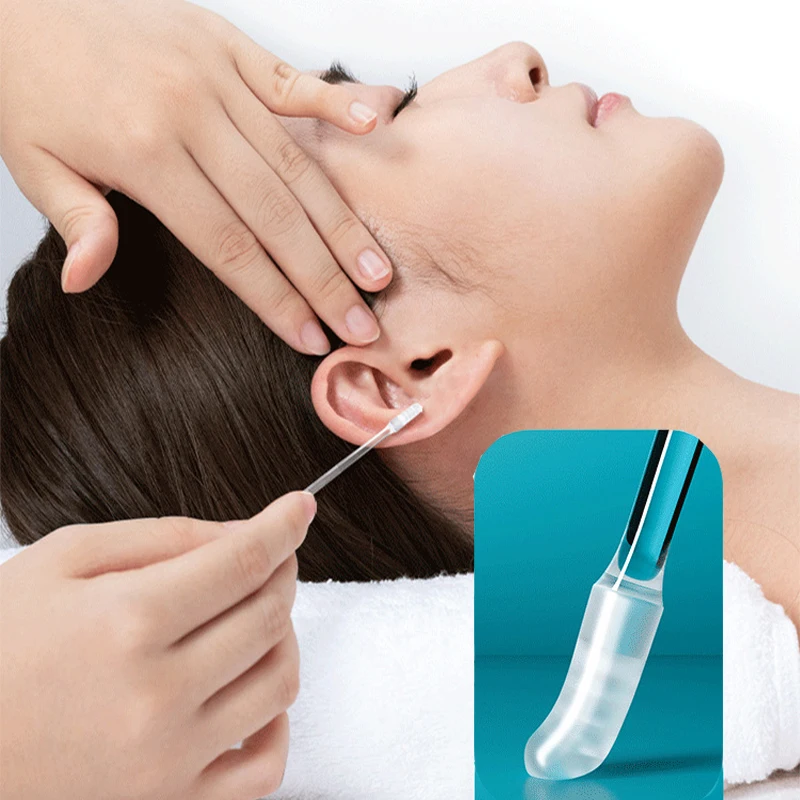 24pcs/box Sticky Ear Swabs Sticks Earpick Reusable Ear Cleaner Soft Silicone Ear Wax Removal Tool Earwax Remover for Adult Kids