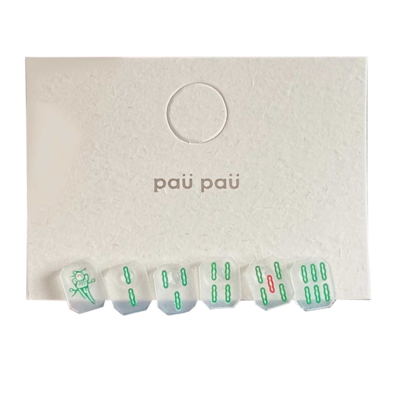 6 Pcs Small And Exquisite Chinese Character Mahjong Earrings Resin Stud Earring Gothique Accessories Jewelry for Girl