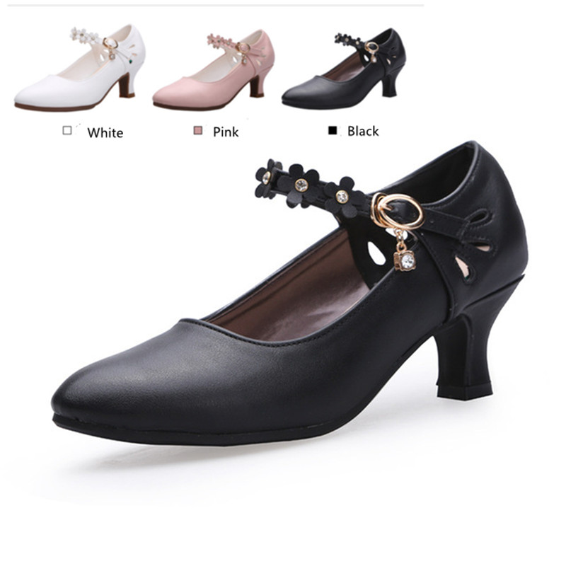 Women's Low Heel 5.5cm Elegant Outdoor Modern Latin Dance Shoes Social Waltz Tango Dancing Heels Closed Toe Salsa Shoes