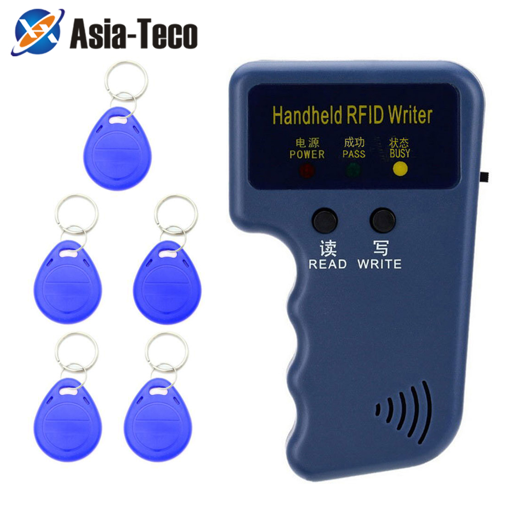 Handheld 125KHz RFID Duplicator Copier Writer Programmer Reader RFID Card Writer Programmer Reader Copy EM4305 T5577 ID Keyfobs