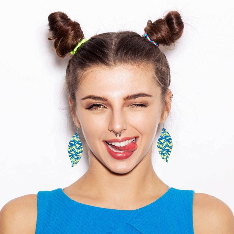 60 Pieces Unfinished Wooden Earrings Pendants Blank Teardrop and Tapered Cutout Pendants Jewelry Making DIY Crafts