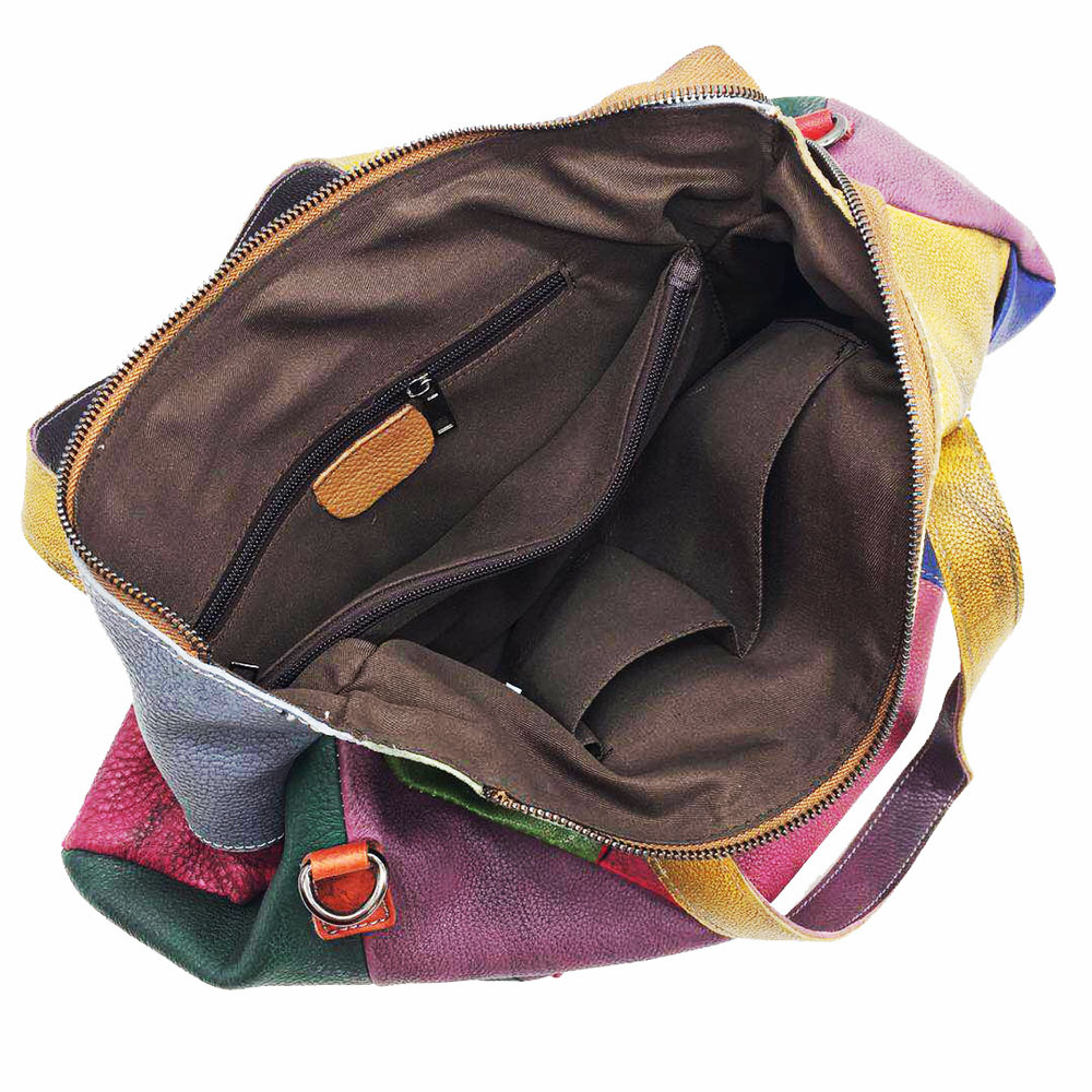 Oversized Cow Genuine Leather Patchwork Big Capacity Overnight Weekender Bag 2024 Women Designer Luxury Slouchy Crossbody Bag