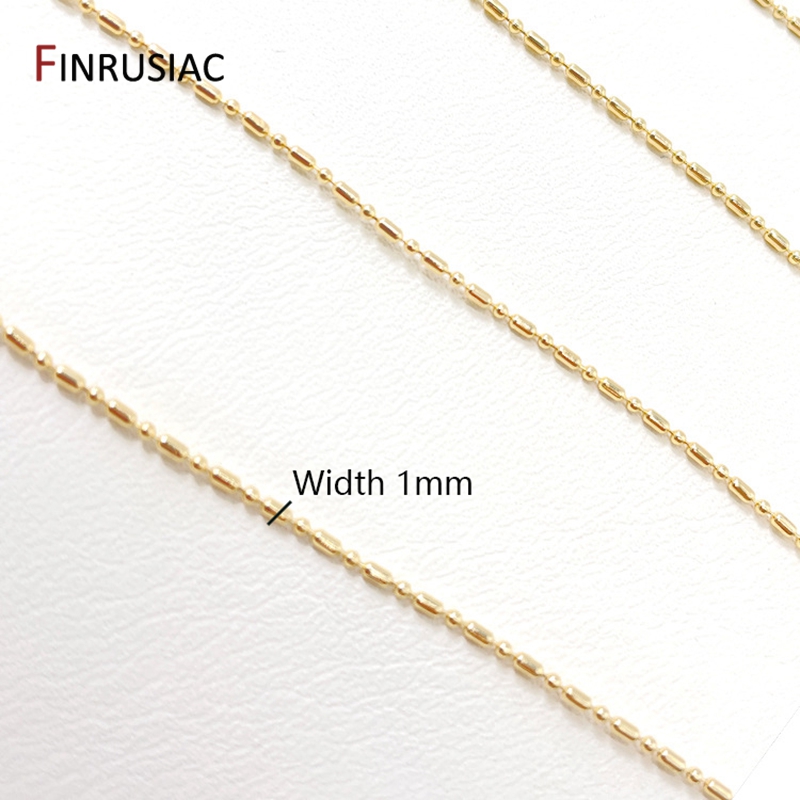 14k Real Gold Plated Metal Small Beads Chain Material For DIY Jewellery Making, Handmade Jewelry Chain Spool